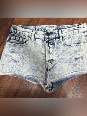 Forever 21 Acid Wash Light Blue Denim Cutoff Shorts